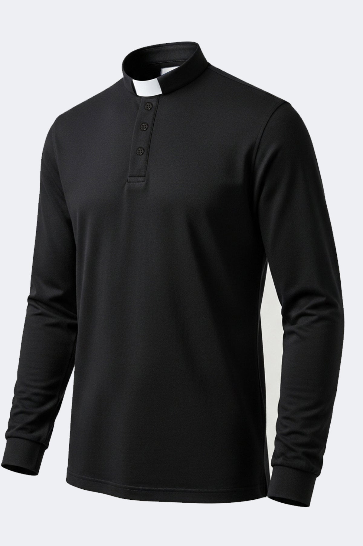 Dual Collar Clerical Polo Shirt – Long Sleeve