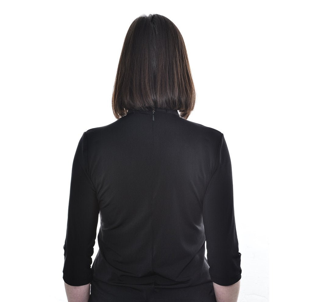 Women's Clerical Blouse - Black