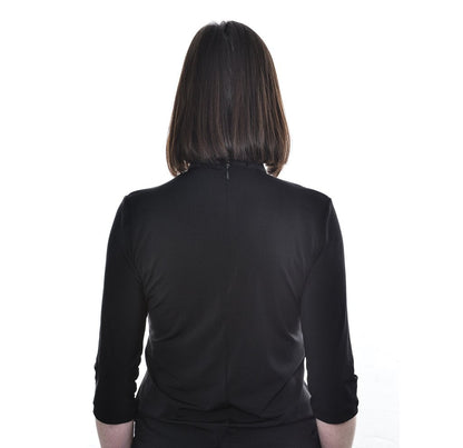 Women's Clerical Blouse - Black