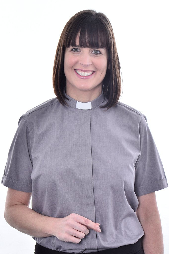 1 Inch Tunnel Collar Clerical Shirt - Short Sleeve