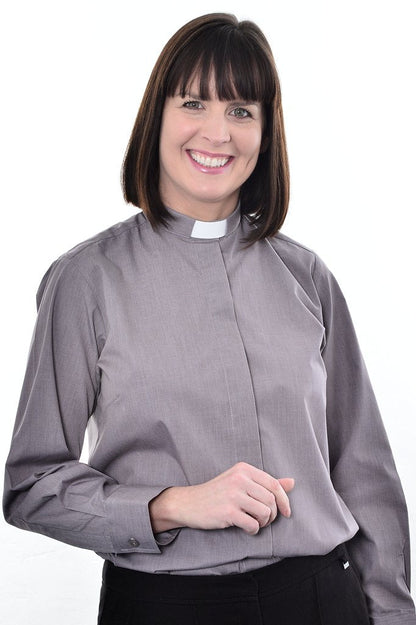 Women's 1 Inch Tunnel Collar Clerical Shirt
