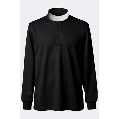 Dual Collar Clerical Polo Shirt – Long Sleeve