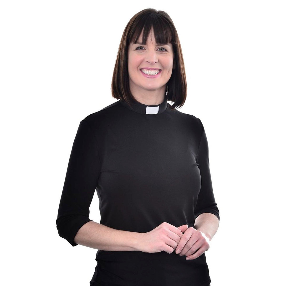 Women's Clerical Blouse - Black