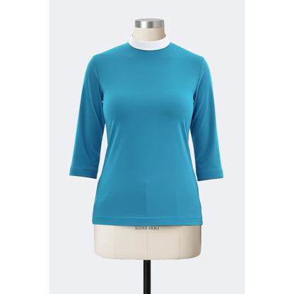 Women's Clerical Blouse - Blue