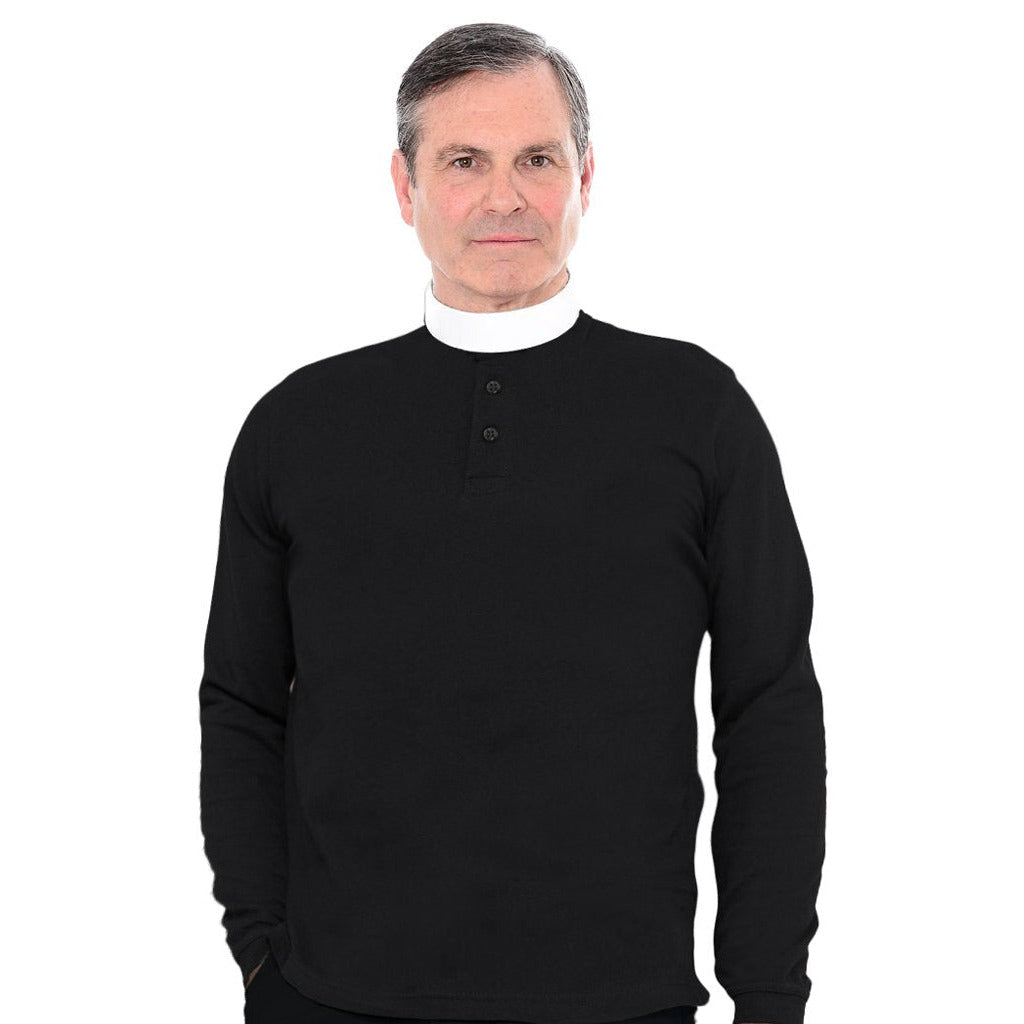 Dual Collar Clerical Polo Shirt – Long Sleeve