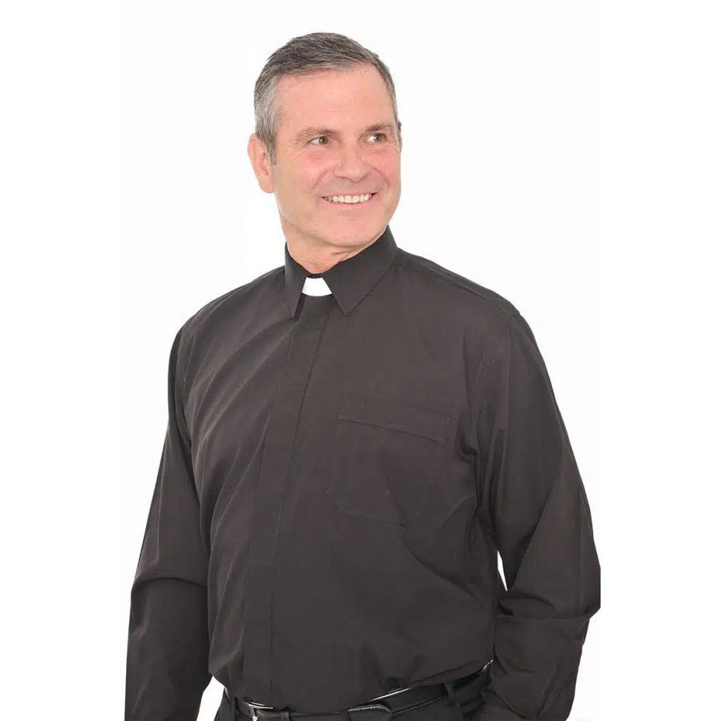 Collar Attached Clerical Shirt - Long Sleeve