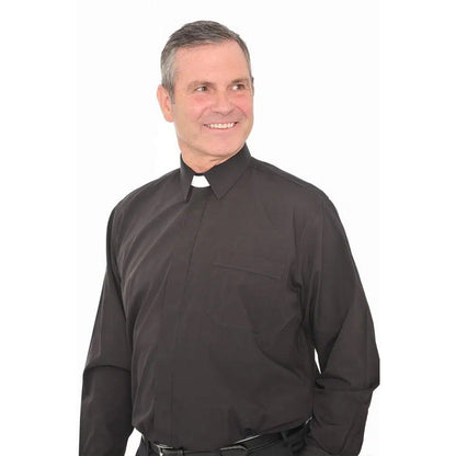 Collar Attached Clerical Shirt - Long Sleeve