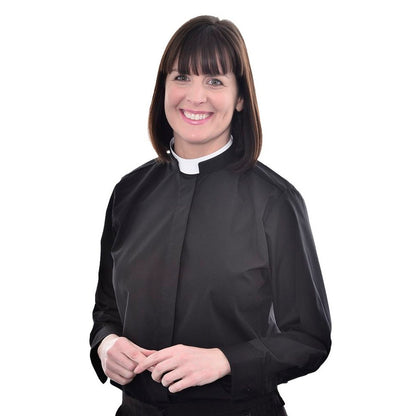 Women's Tonsure Clerical Shirt - Black