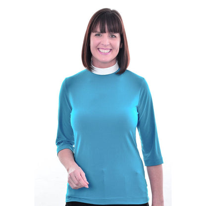 Women's Clerical Blouse - Blue