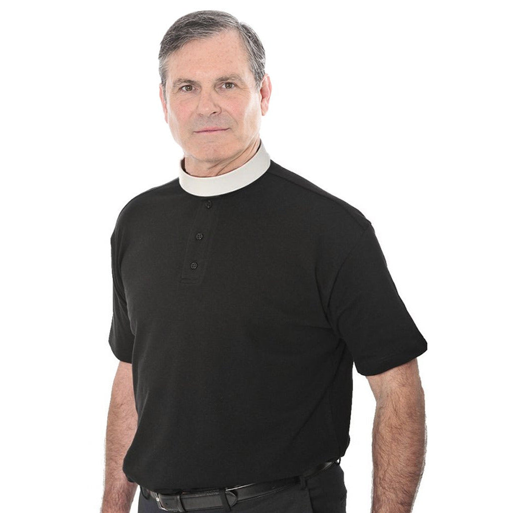 Dual Collar Clerical Polo Shirt – Short Sleeve