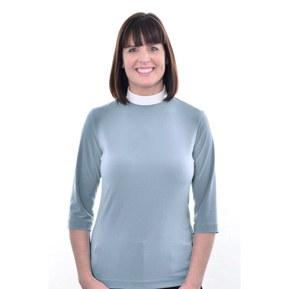 Women's Clerical Blouse - Grey