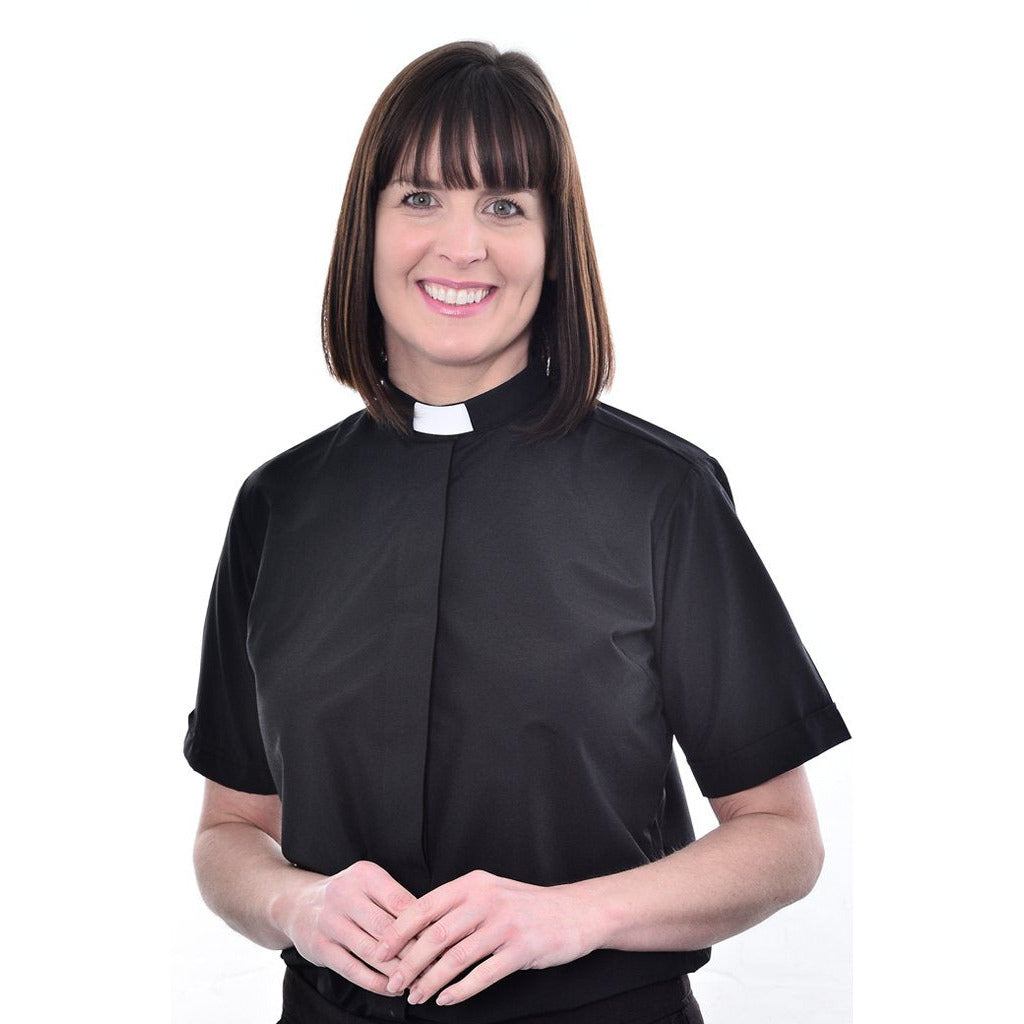 1 Inch Tunnel Collar Clerical Shirt - Short Sleeve