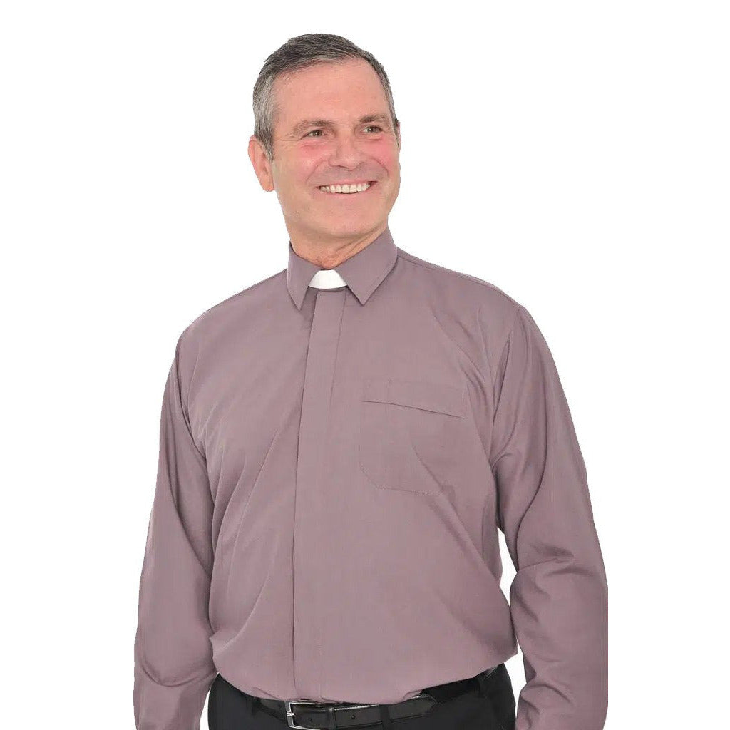 Collar Attached Clerical Shirt - Long Sleeve