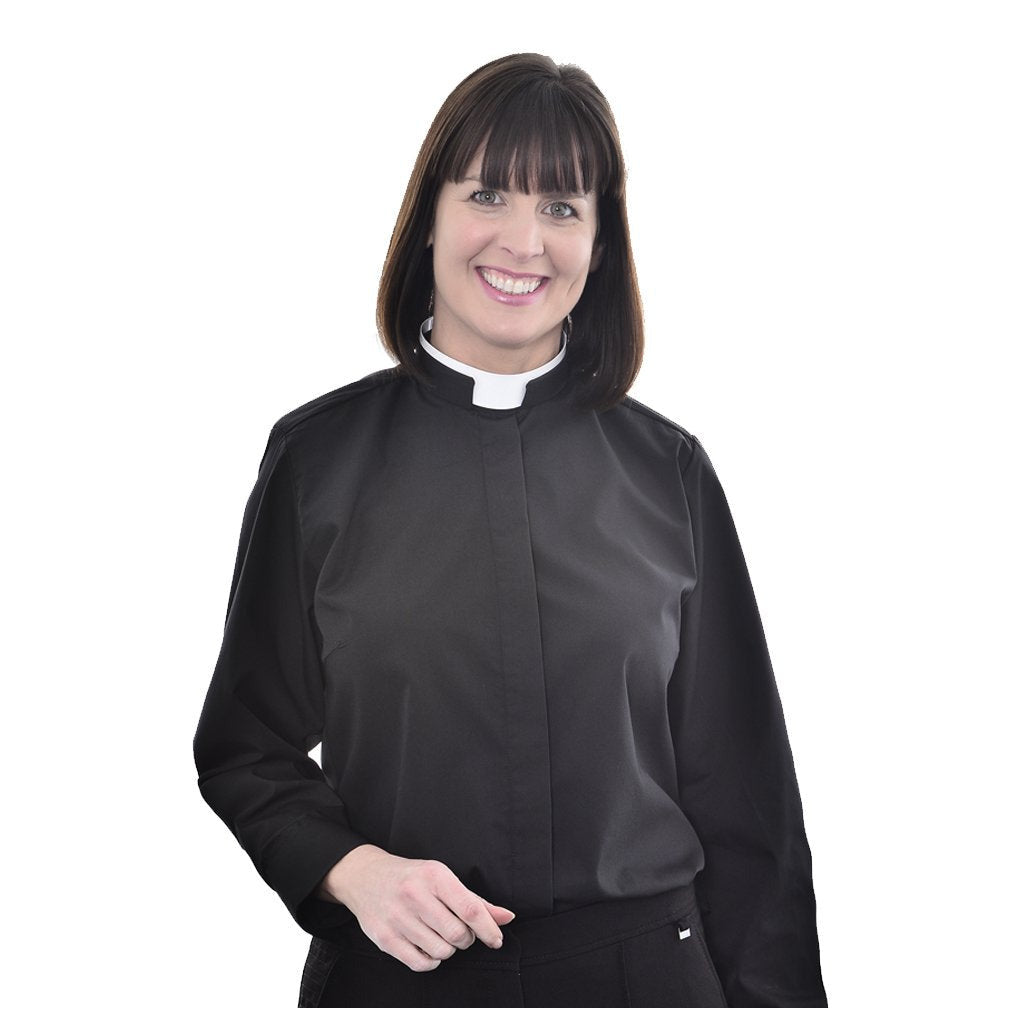 Women's Tonsure Clerical Shirt - Black
