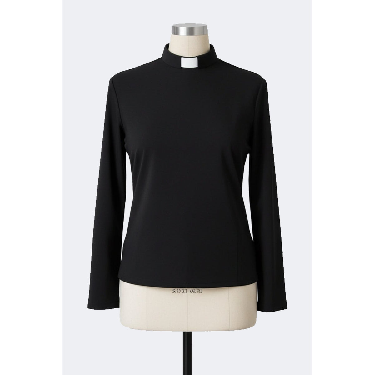 Women's Clerical Blouse - Black