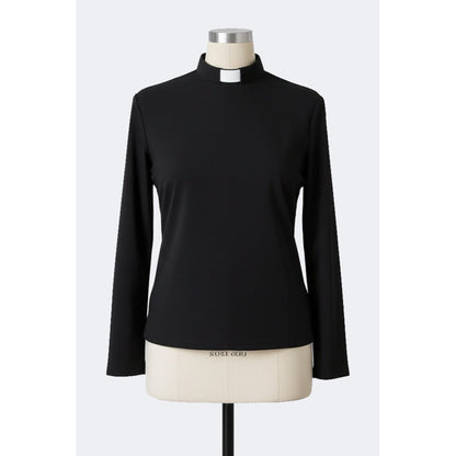 Women's Clerical Blouse - Black