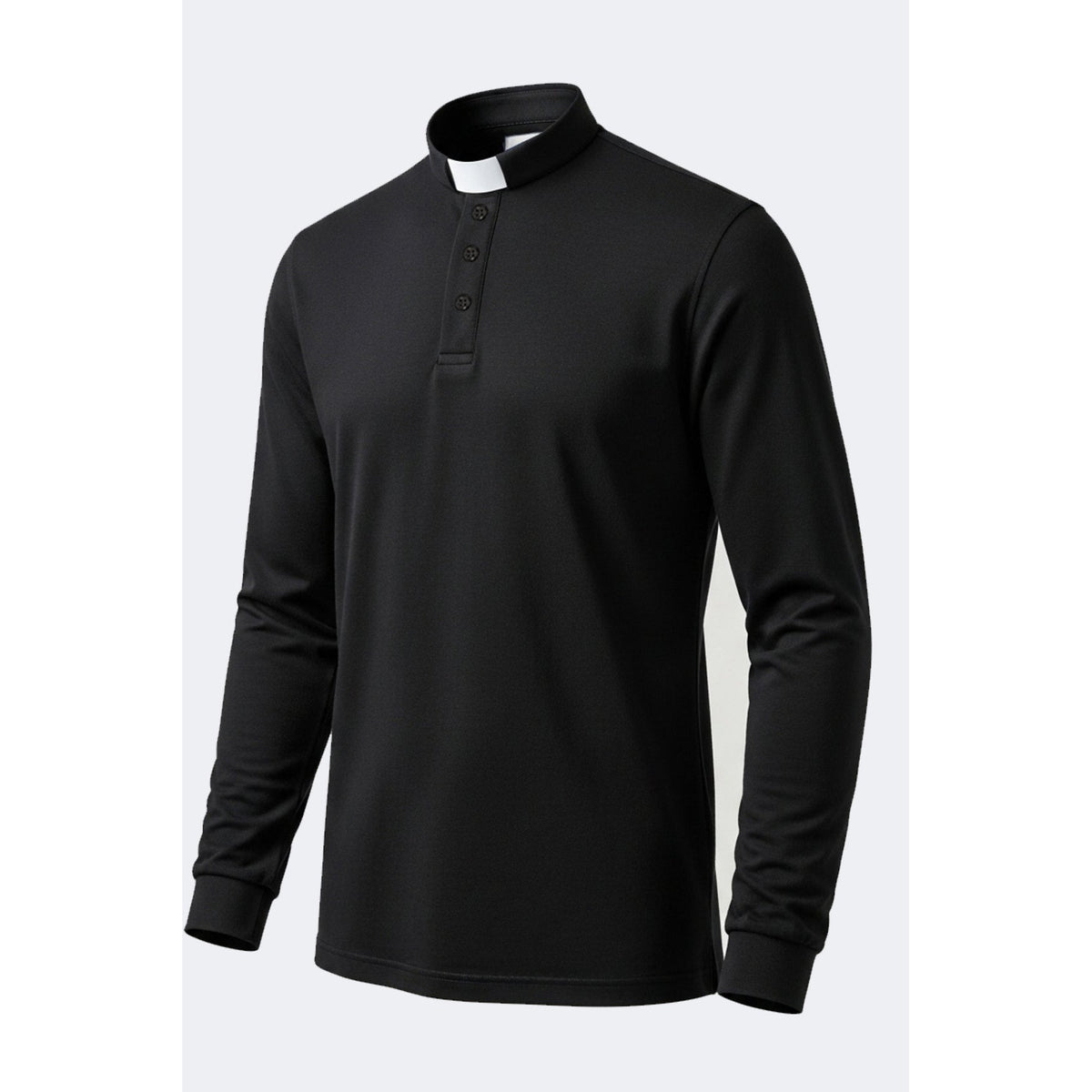 Dual Collar Clerical Polo Shirt – Long Sleeve