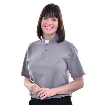 Women's Clerical Polo Shirt - Grey