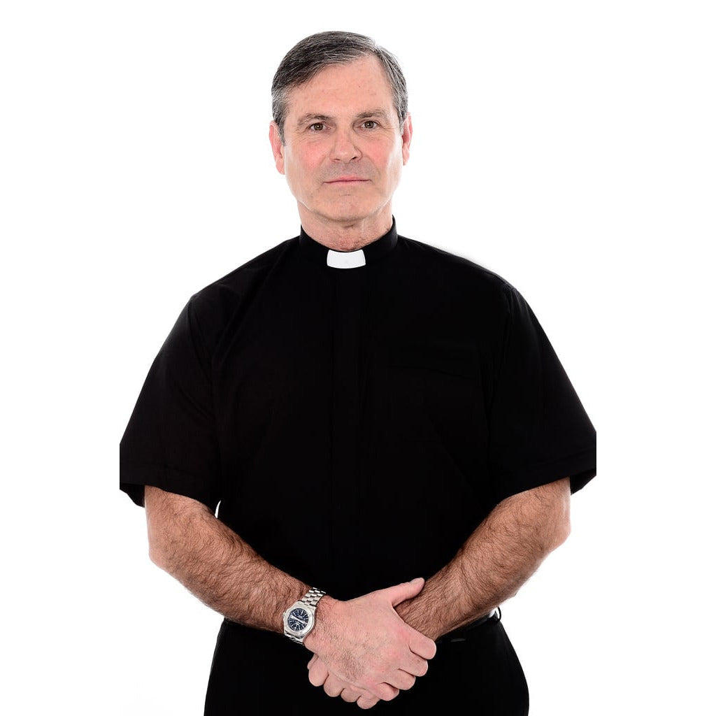 1 Inch Tunnel Collar Clerical Shirt - Short Sleeve