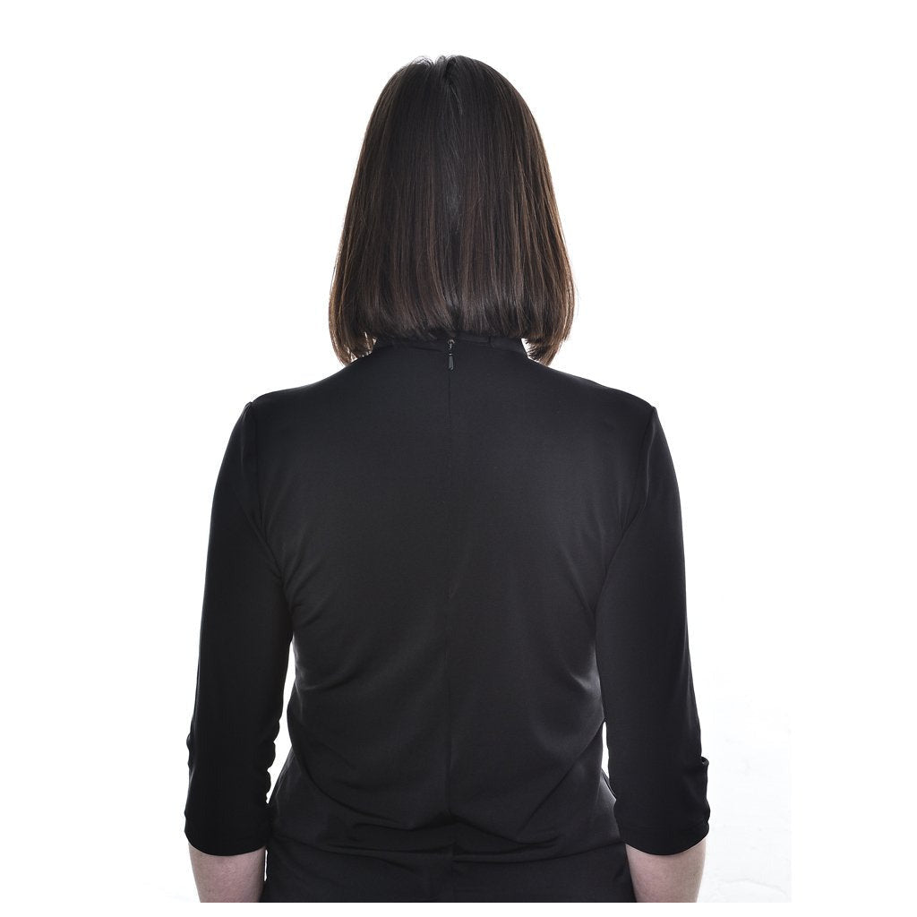 Women's Clerical Blouse - Black