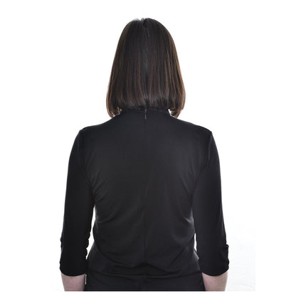 Women's Clerical Blouse - Black