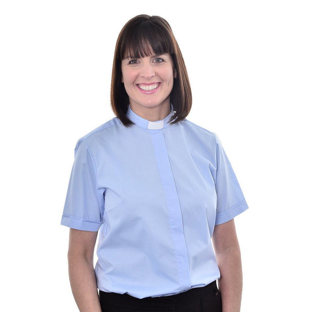 1 Inch Tunnel Collar Clerical Shirt - Short Sleeve