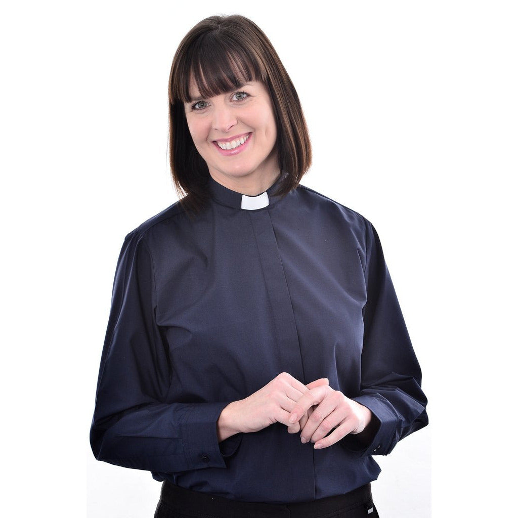 Women's 1 Inch Tunnel Collar Clerical Shirt