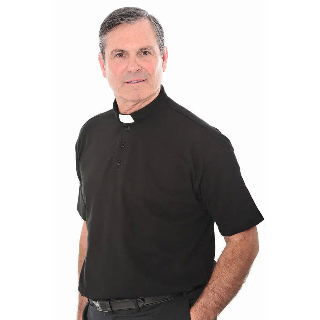 Dual Collar Clerical Polo Shirt – Short Sleeve