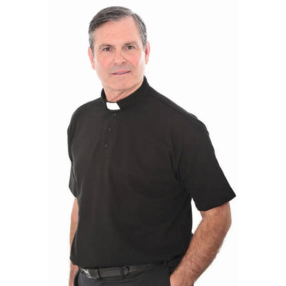 Dual Collar Clerical Polo Shirt – Short Sleeve