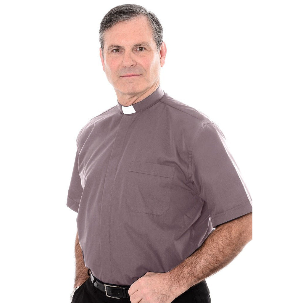 1 Inch Tunnel Collar Clerical Shirt - Short Sleeve