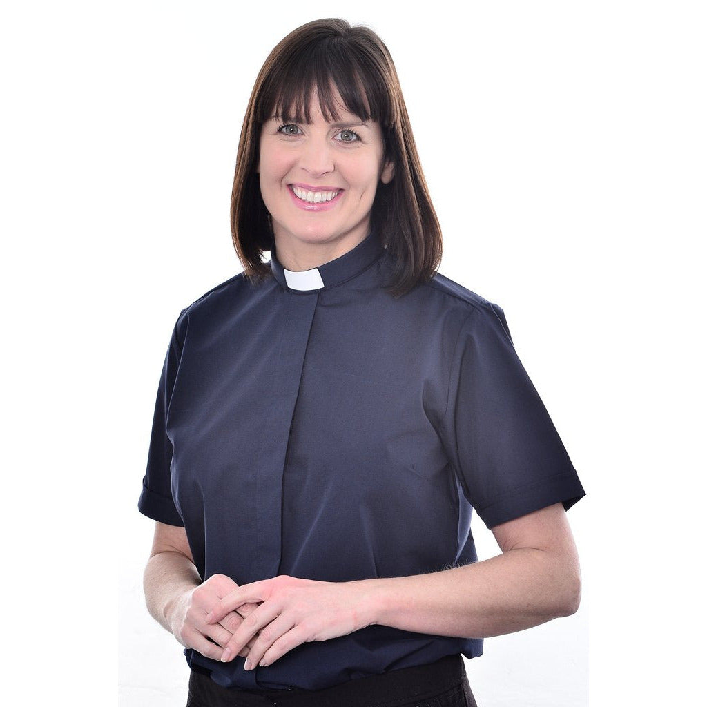 1 Inch Tunnel Collar Clerical Shirt - Short Sleeve