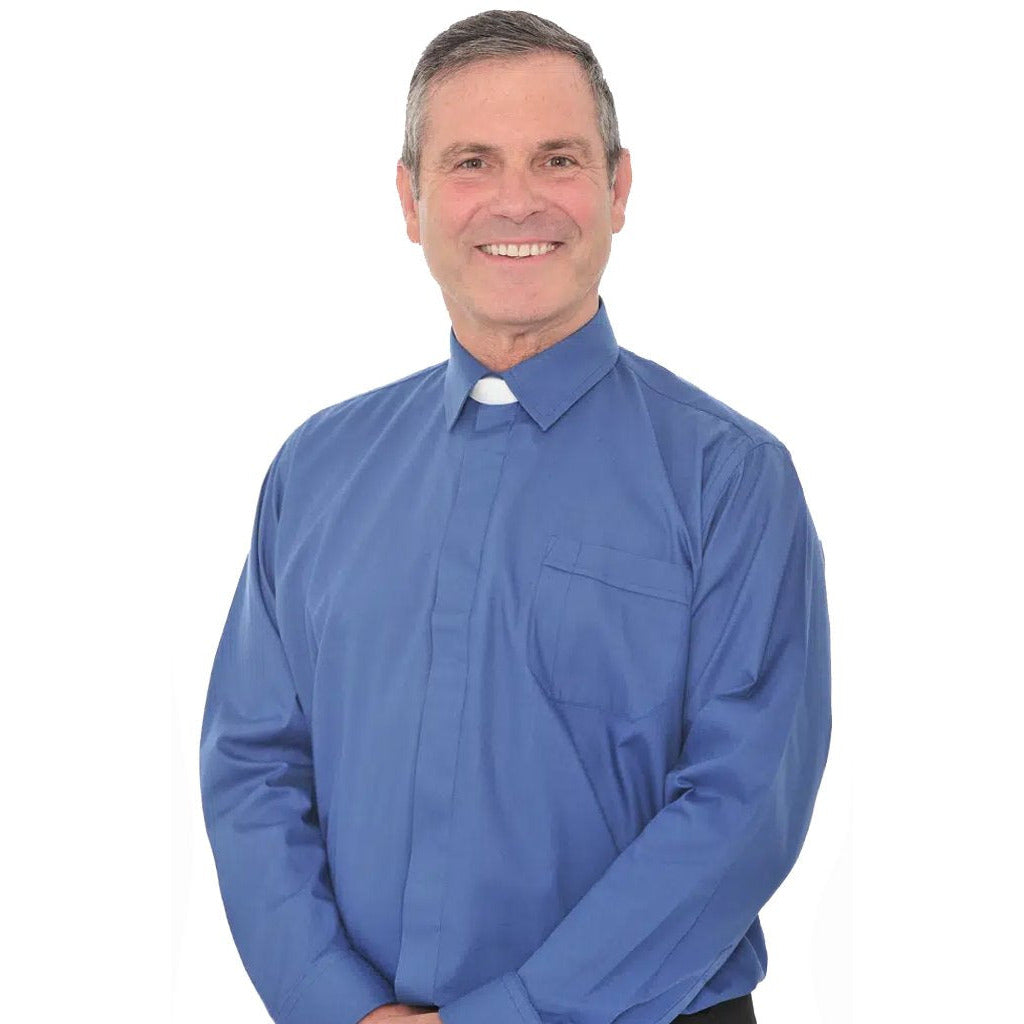 Collar Attached Clerical Shirt - Long Sleeve