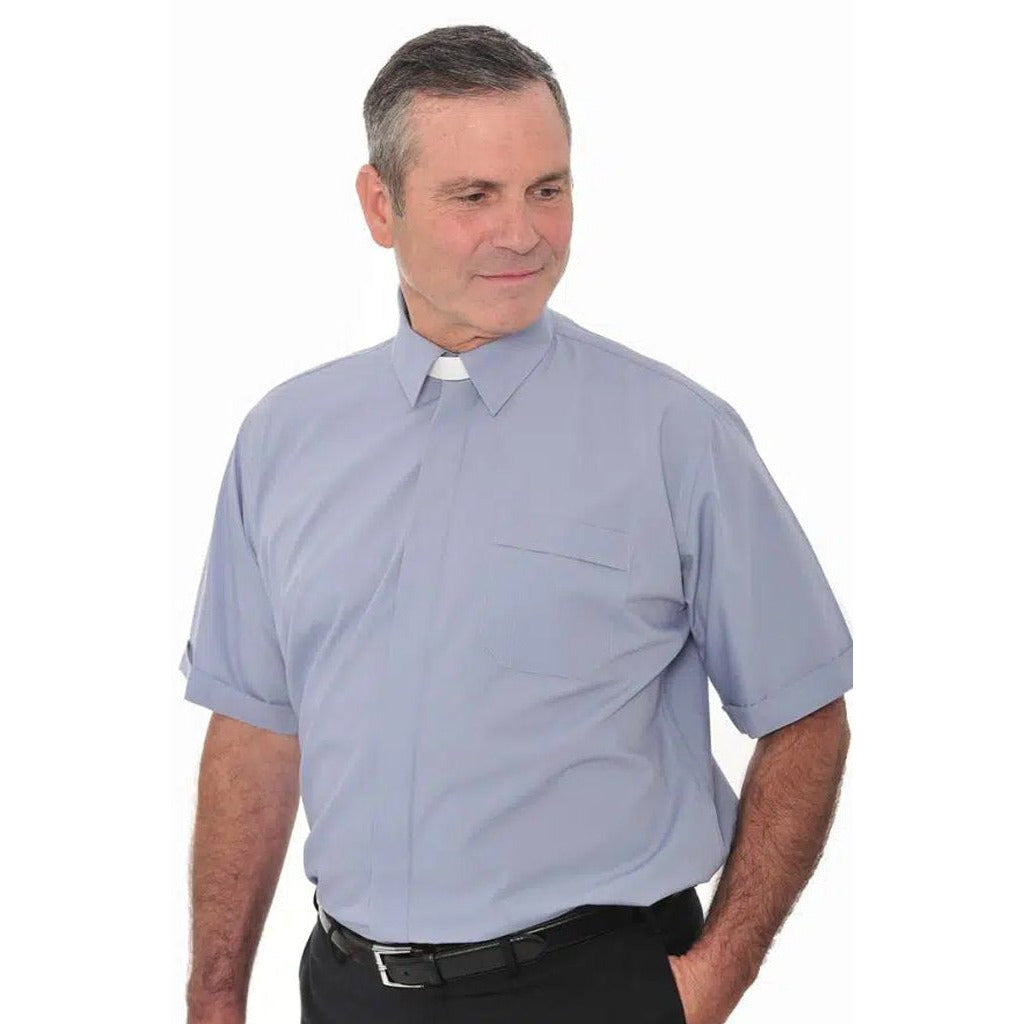 Collar Attached Clerical Shirt - Short Sleeve