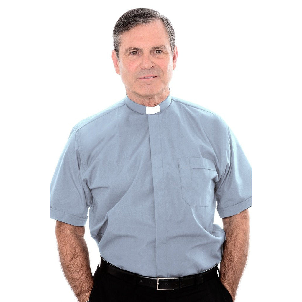 1 Inch Tunnel Collar Clerical Shirt - Short Sleeve