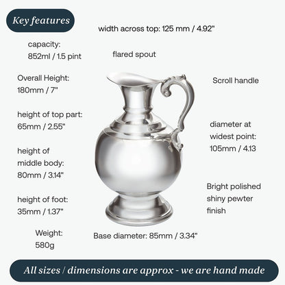 Pewter Grecian Wine Jug