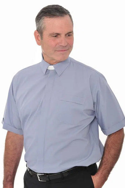 Collar Attached Clerical Shirt - Short Sleeve