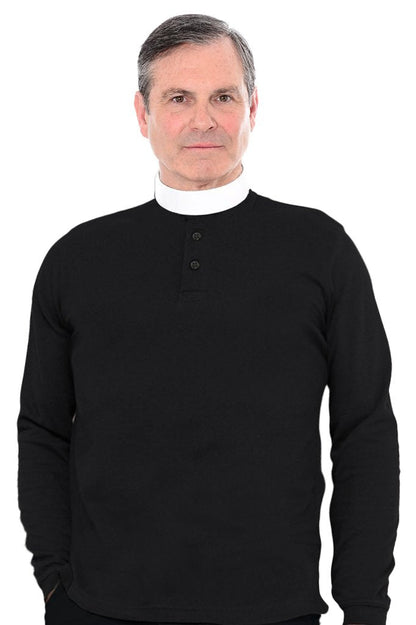 Dual Collar Clerical Polo Shirt – Long Sleeve