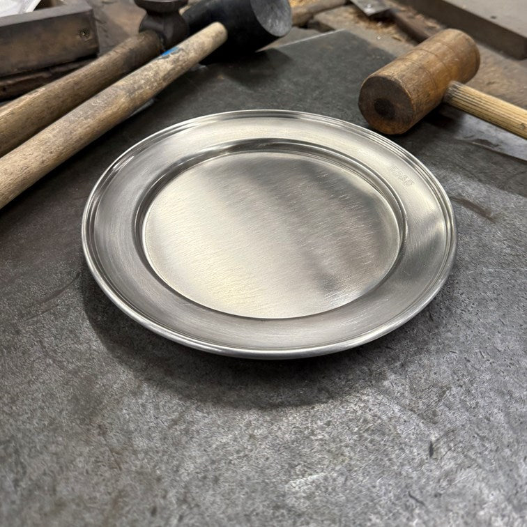 Large Antique Finish Pewter Plate