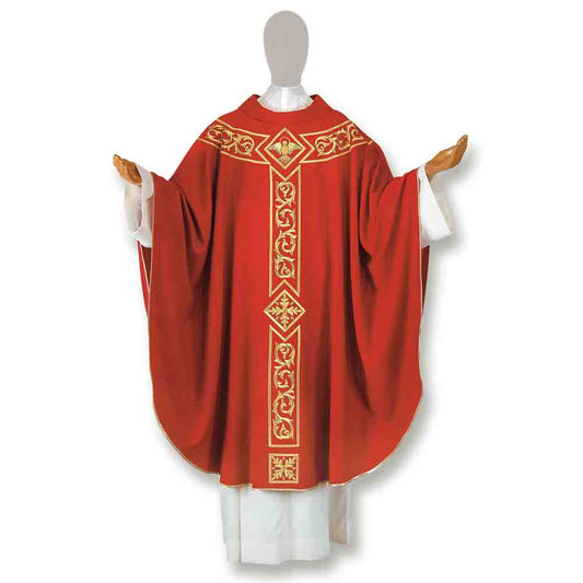Pure Wool St Mark's Embroidered Chasuble - Available in 4 Liturgical Colours