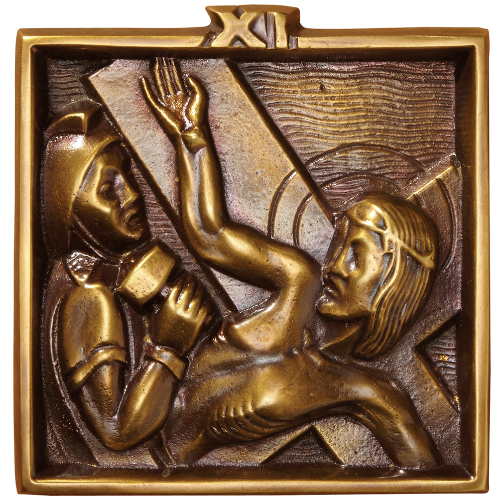 4 3/4" Square Brass Stations of the Cross Set