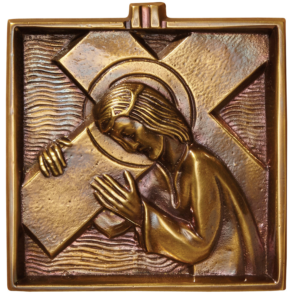 4 3/4" Square Brass Stations of the Cross Set