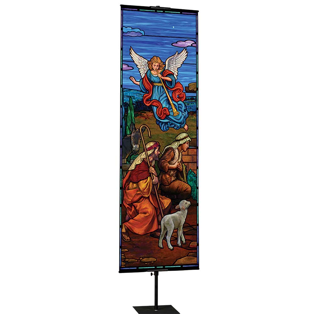 Stained Glass Nativity Banner Set