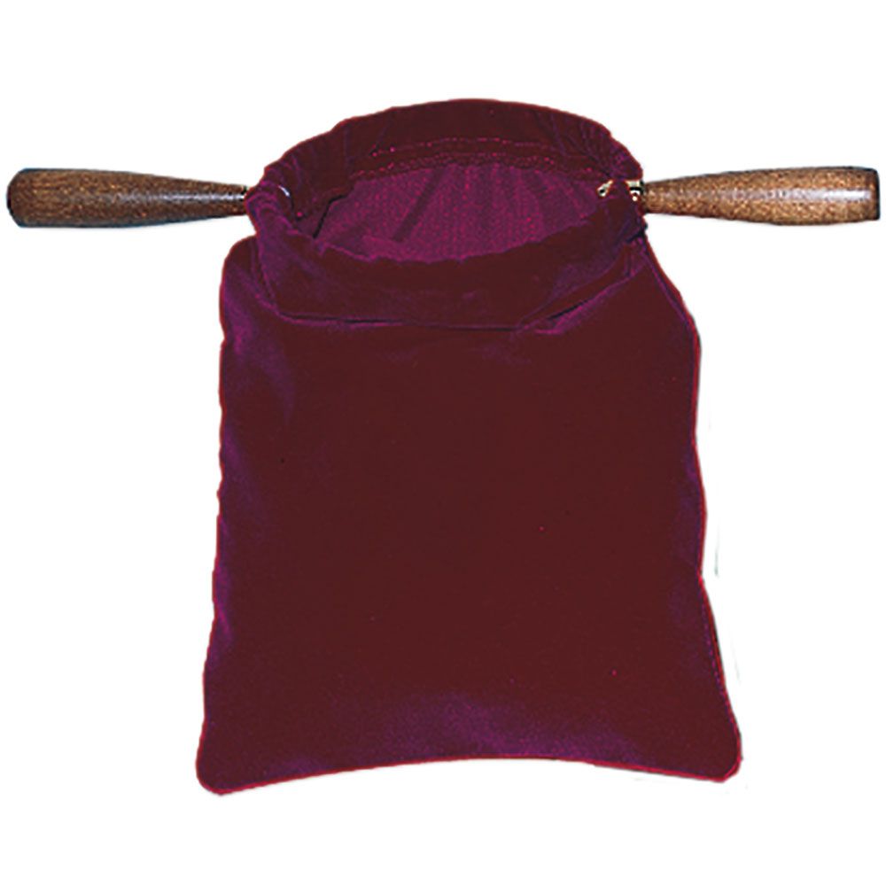 Plain Purple Offering Bag with Hardwood Handles