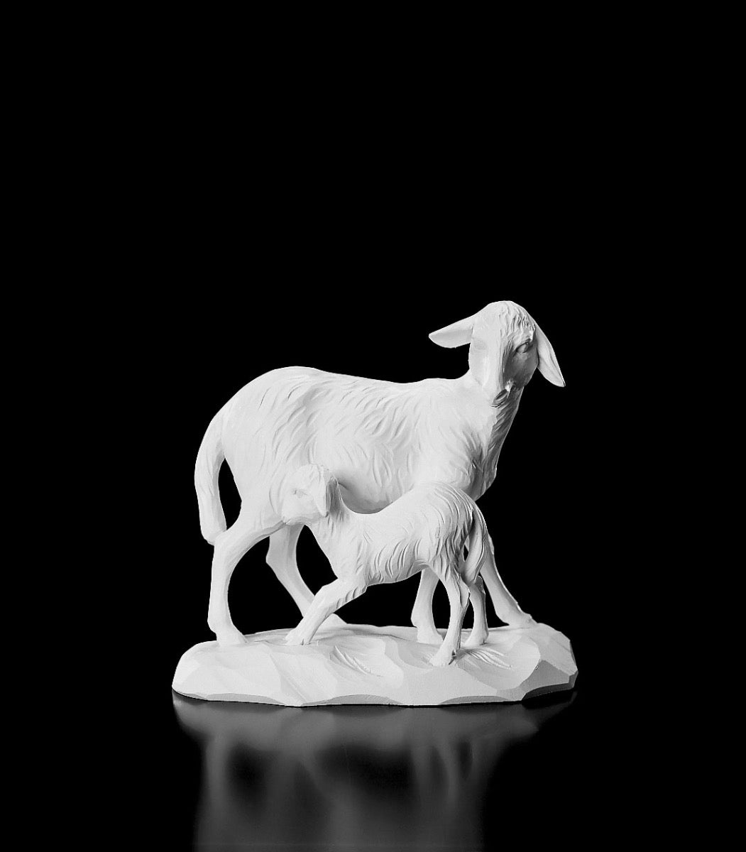 12 Piece White Resin Nativity