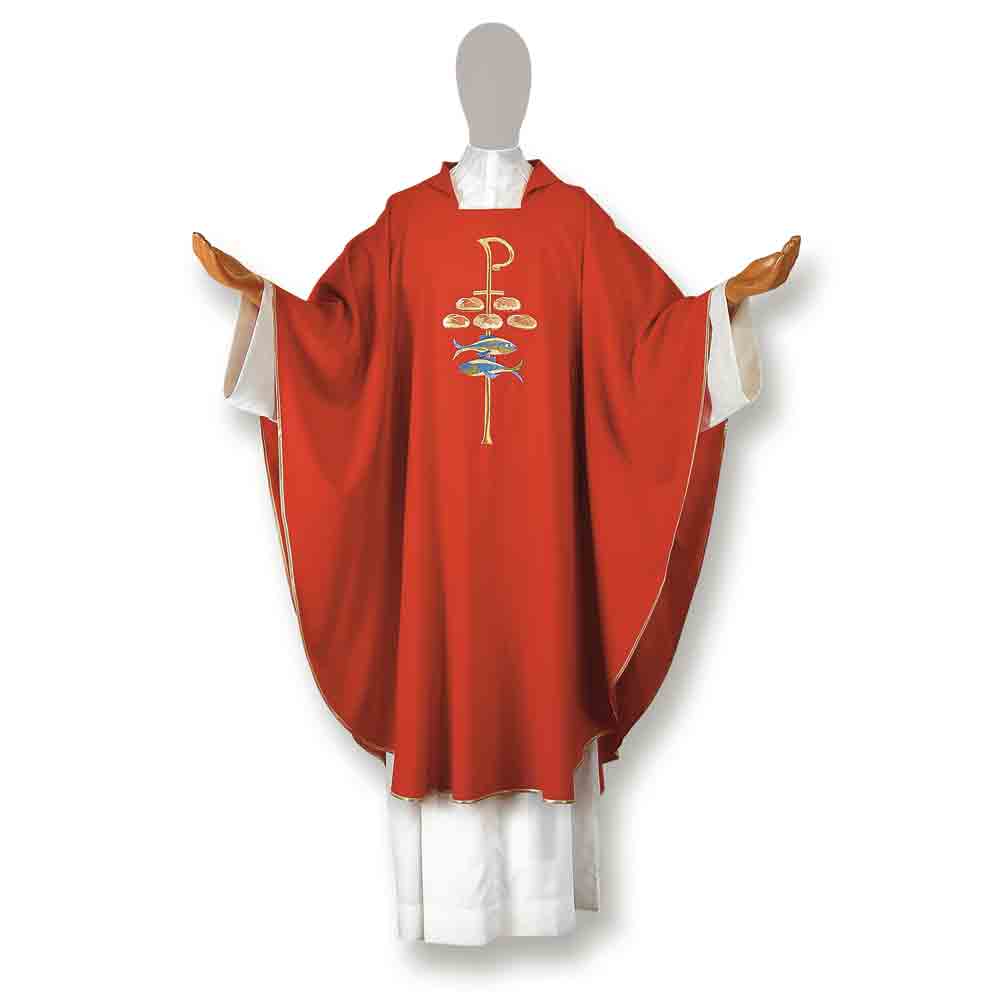 Loaves & Fish Pure Wool Chasuble - Available in 4 Liturgical Colours