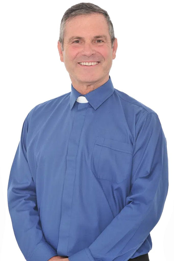 Collar Attached Clerical Shirt - Long Sleeve