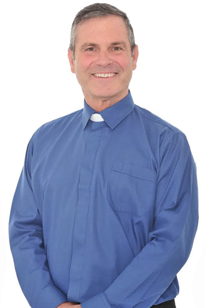 Collar Attached Clerical Shirt - Long Sleeve