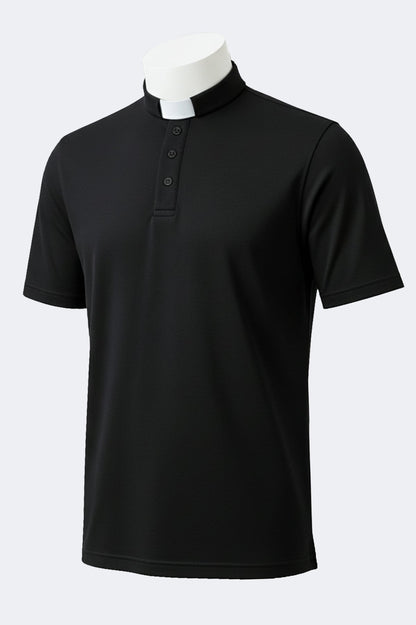 Dual Collar Clerical Polo Shirt – Short Sleeve