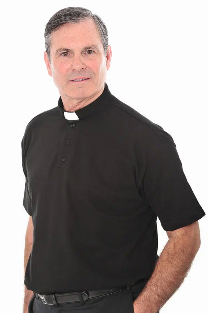 Dual Collar Clerical Polo Shirt – Short Sleeve