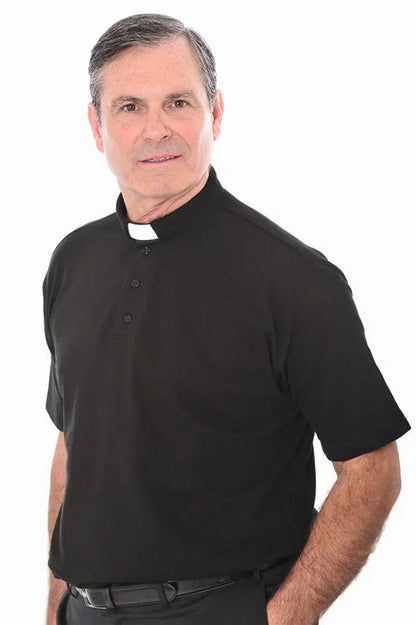 Dual Collar Clerical Polo Shirt – Short Sleeve